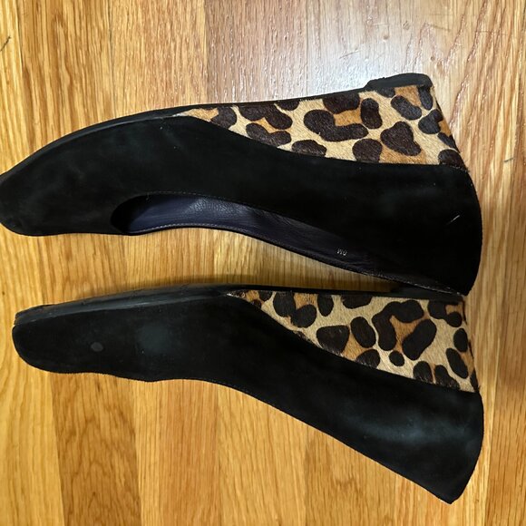 Calfskin Leopard Wedges - Picture 7 of 8